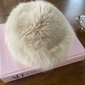 Fluffy Cream Hat